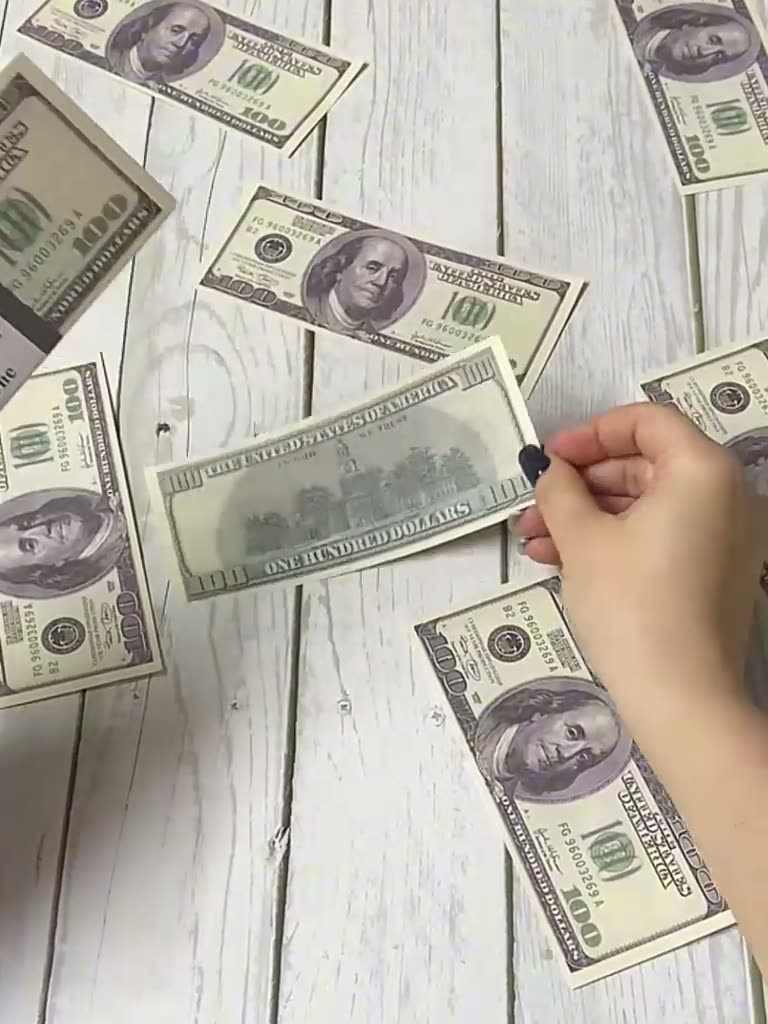 Деньги фальшивые, сувенирные, игрушечные купюры номинал 100 долларов, 10 пачек — фото 1