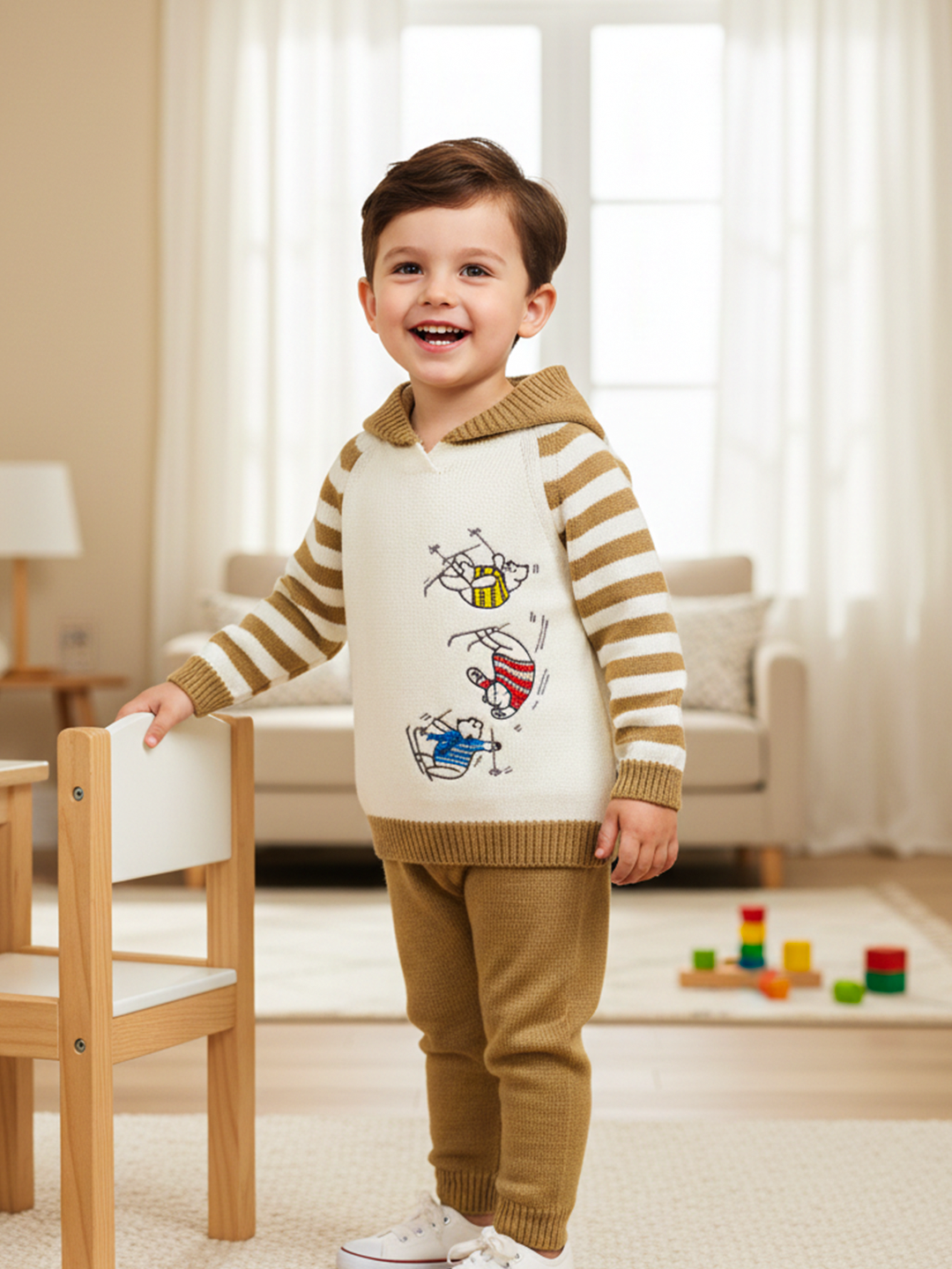 Комплект одежды Gunesh Line Textile, размер 1-3 года, коричневый — фото 1