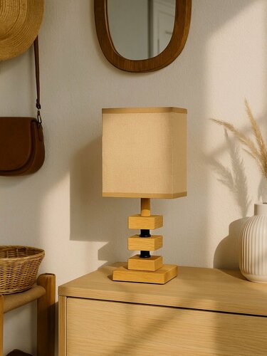 Изображение товара Лампа настольная сканди, светильник прикроватный с абажуром Е27