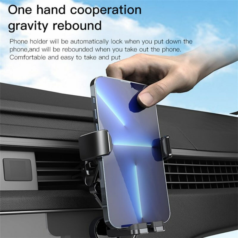 Держатель для телефона C166, универсальный, регулируемый, с датчиком гравитации, для вентиляции