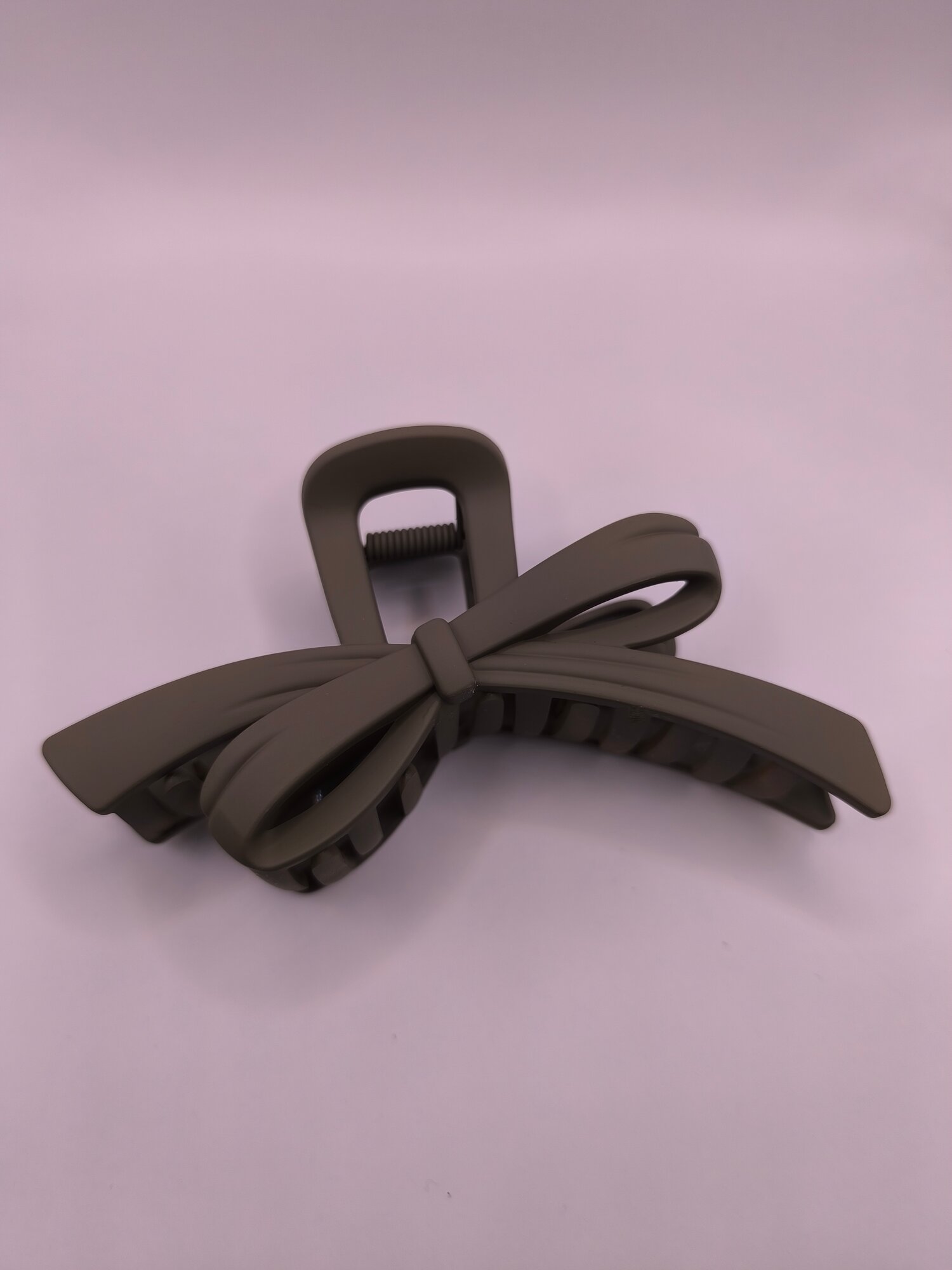 Заколка "Краб", для волос, женская, пластик, длина 15 см, серая