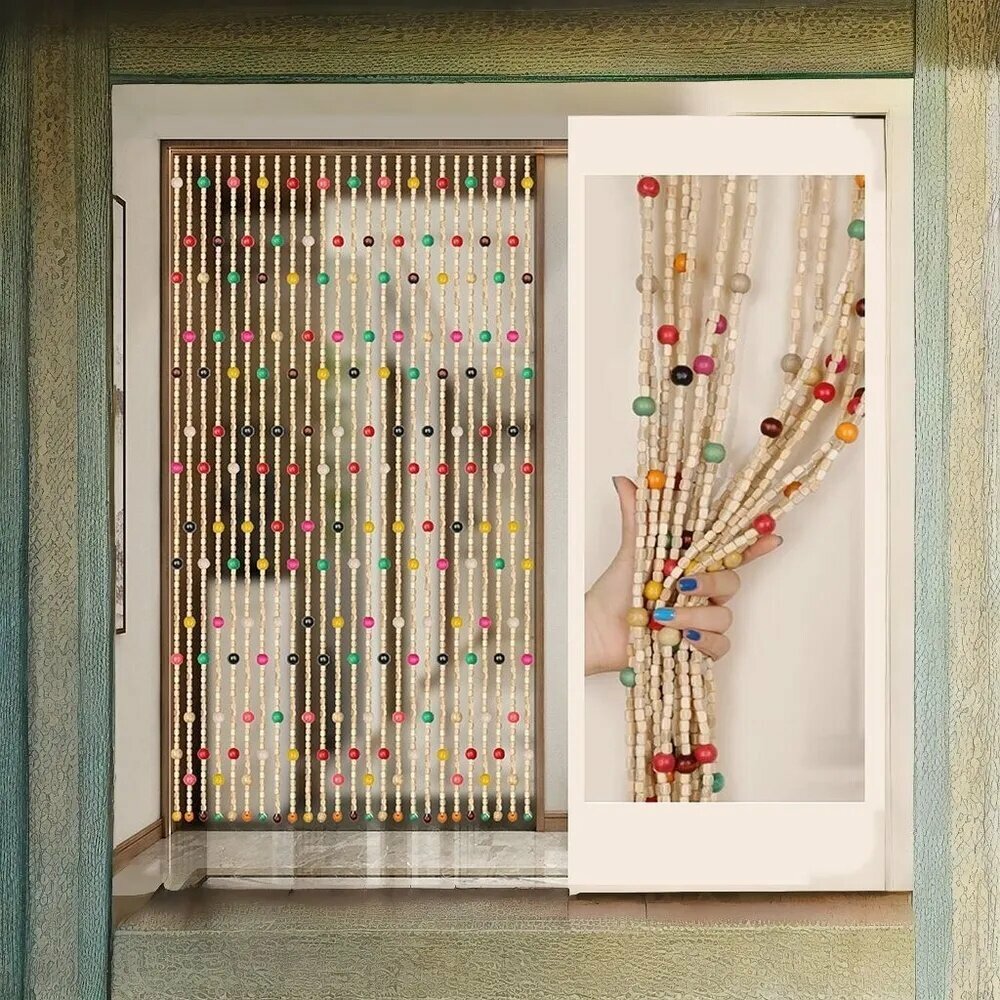 KNOW EASY-Yeeren Занавеска на дверь из бусин 90x200 см светло-бежевый