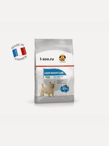 Изображение товара Mini Light Weight Care (1 кг). Корм сухой полнорационный для взрослых и стареющих собак мелких размеров склонных к набору лишнего веса