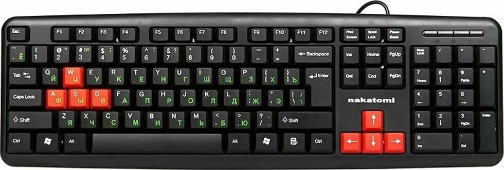 Клавиатура для компьютера KN-02U USB черный-красный