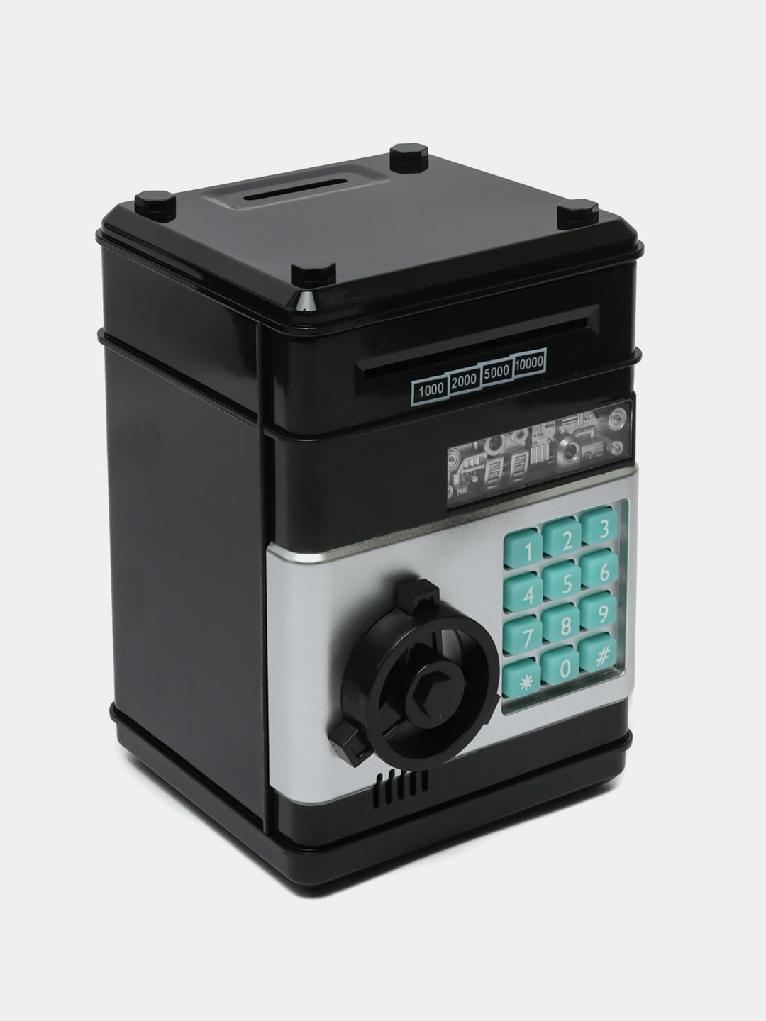 Музыкальный сейф-копилка GIFTMANIA, замок с кодом, черный, пластик