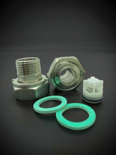 Изображение товара Монтажный комплект Valtec, латунь, никелированный, для счетчиков горячей и холодной воды