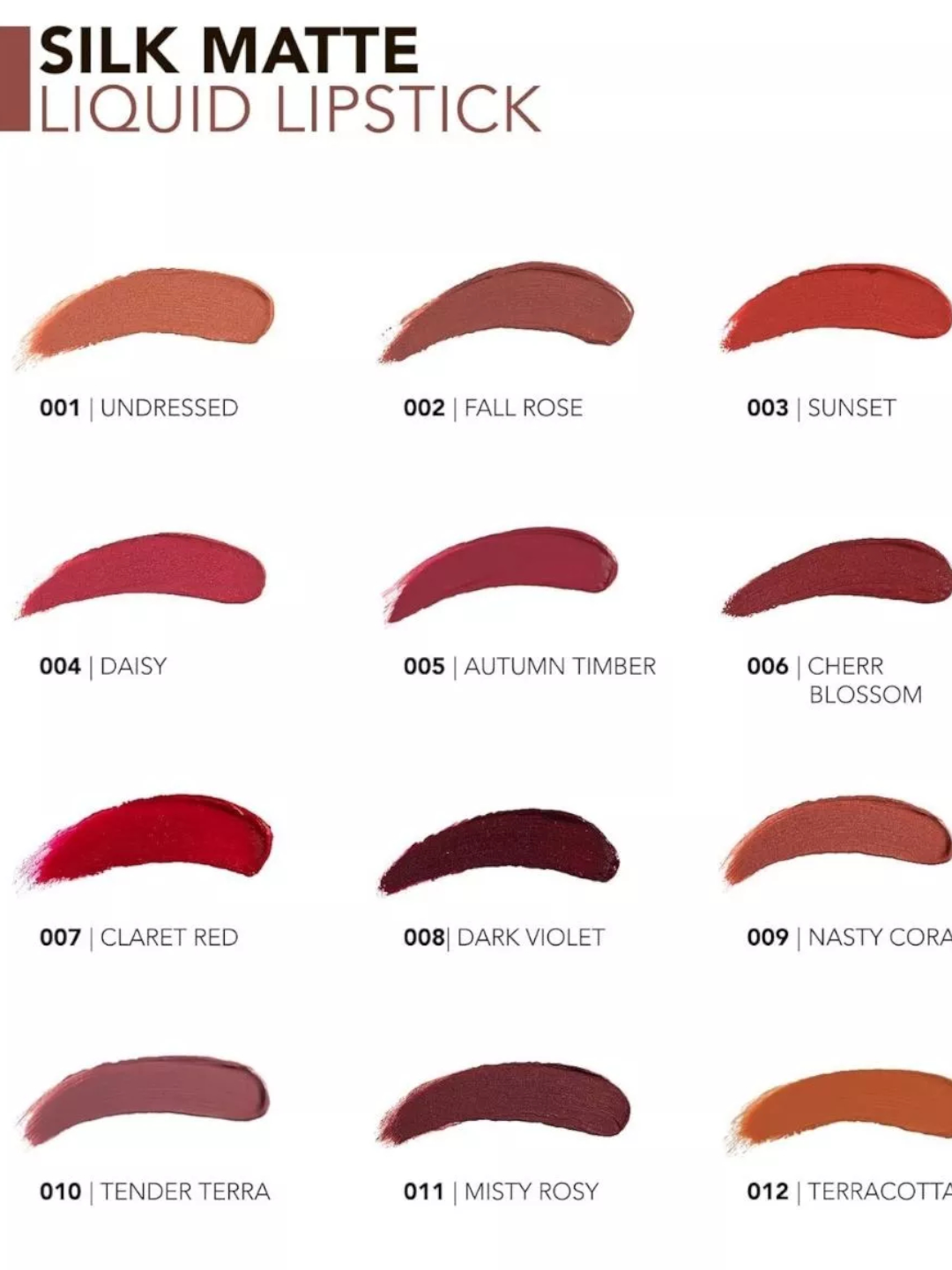 Матовая жидкая помада Flormar Silk Matte liquid lipstick тон 01