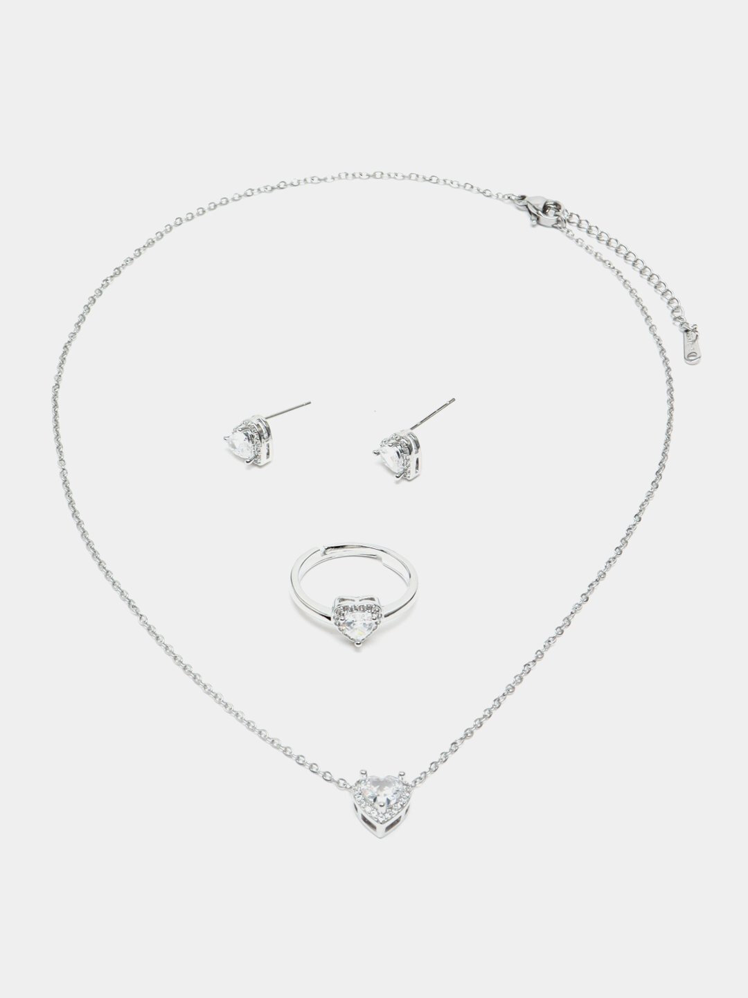 Набор бижутерии XUPING, серьги, кольцо и цепочка, нержавеющая сталь