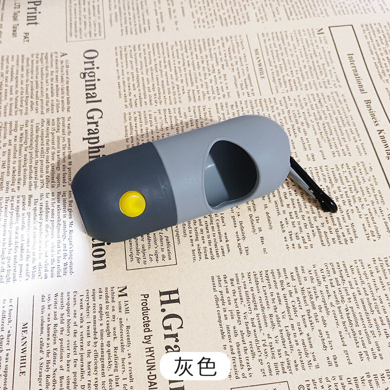 LED капсула для уборки кошачьих и собачьих отходов с диспенсером для мешков, прочный пластик, компактный дизайн для