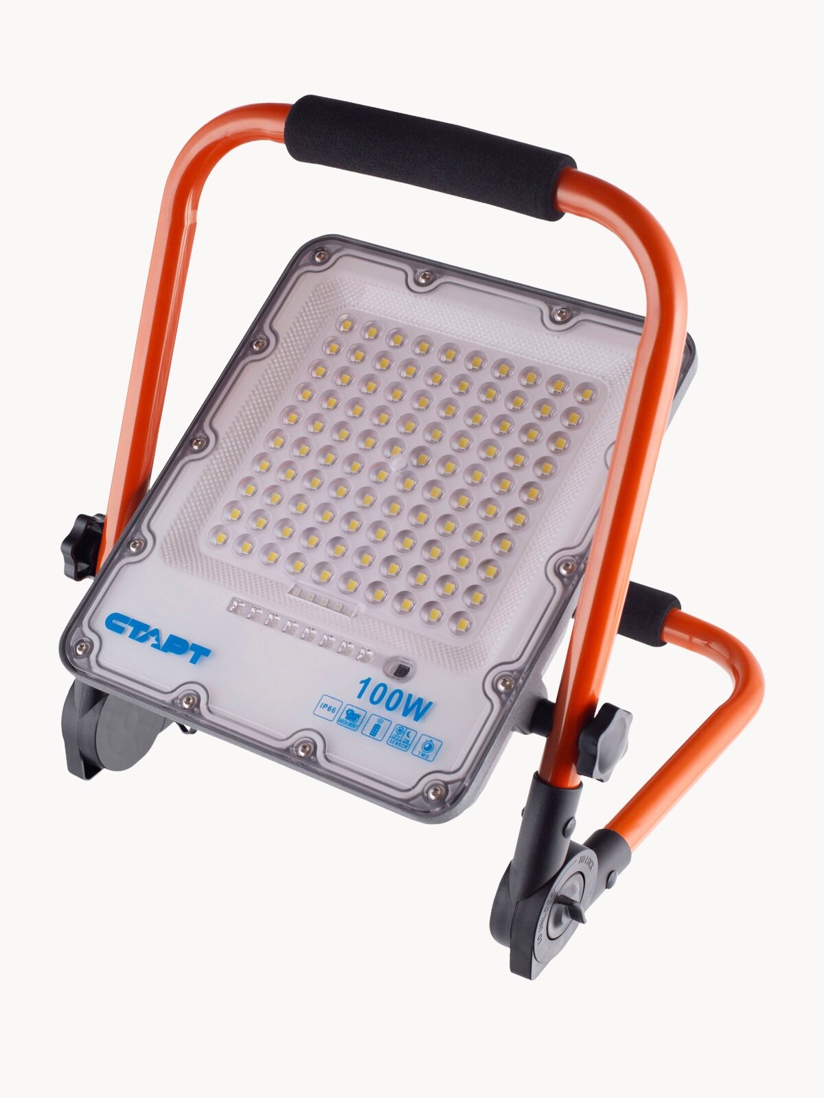 Прожектор аккумуляторный 100ВТ уличный светодиодный переносной старт, холодный белый свет