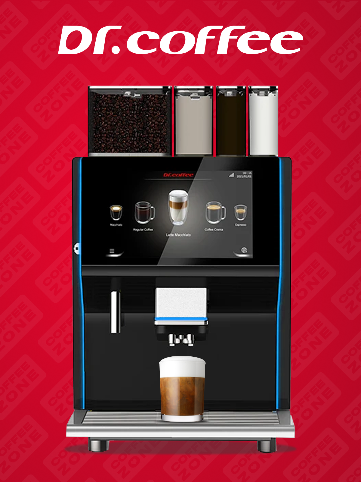 Dr.Coffee Coffee Center Профессиональная суперавтоматическая зерновая кофемашина на сухом молоке с MBD СOFFEE ZONE