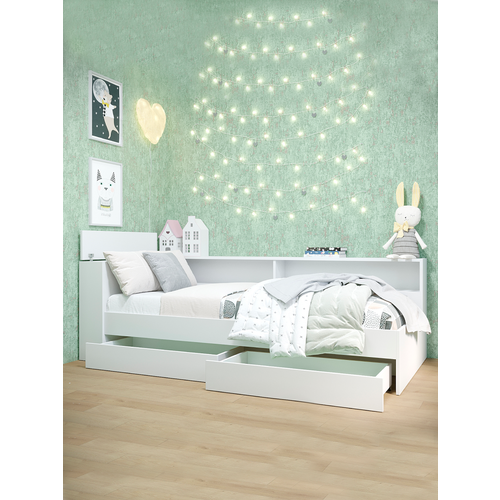 Кровать с ящиками и прикроватным блоком Ksenia 90х200 графит HomeGrad 24276₽