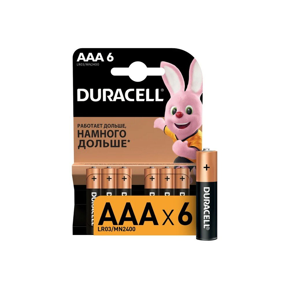 Duracell Батарейки LR03-6BL BASIC 6 60 33840 6 шт. в уп-ке