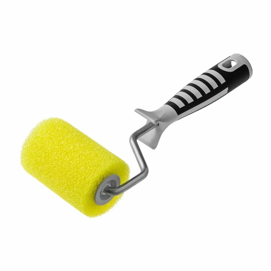 Валик для декорирования ролик 100 мм структурный поролон 18 мм двухкомпонентная ручка акор Профи