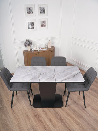 Изображение товара Стол кухонный раздвижной стеклянный Грант 110(140)х70х75 см СтеклоТМ68ЛДСПчерное