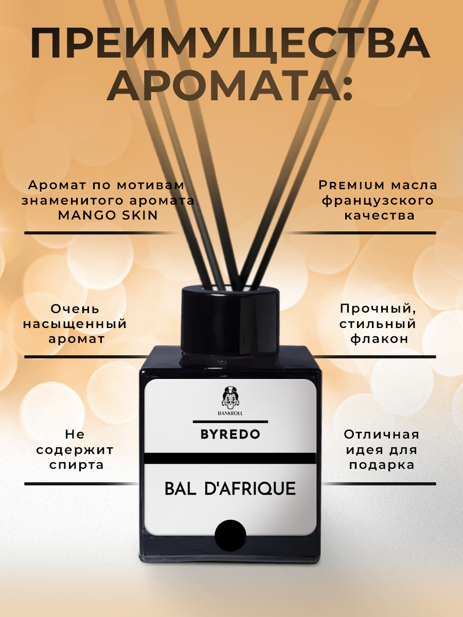 Ароматический диффузор BYREDO Bal d Afrique 100 мл парфюм для дома с палочками — фото 1