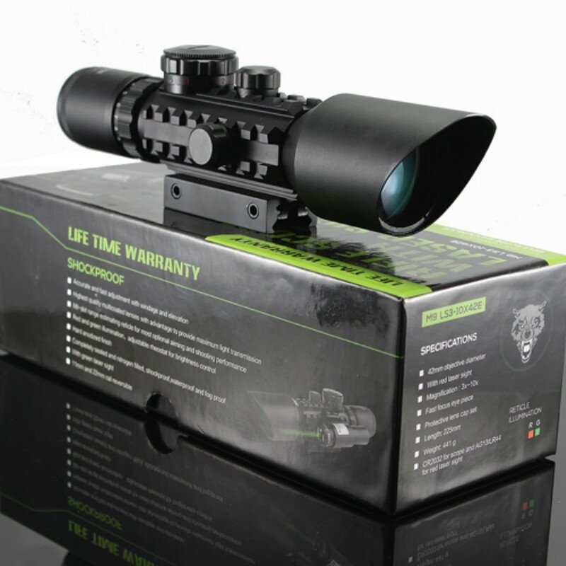 Оптический прицел Bushnell LS3-10x42Е cлазерным целеуказателем черное