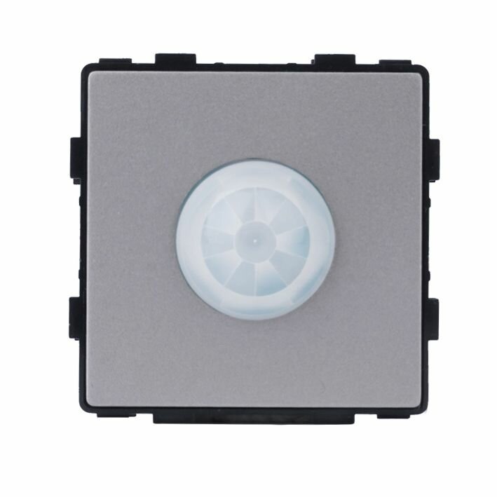 Датчик движения в разрыв фазы, радиус 8 м (механизм без рамки), цвет серый