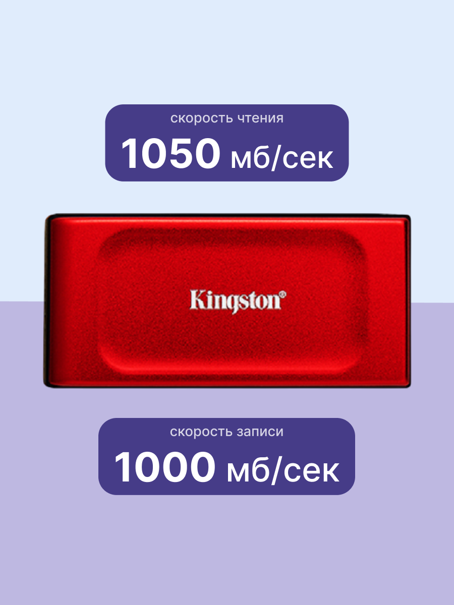 Внешний SSD диск KINGSTON XS1000 Red 1TB, USB (SXS1000R/1000G) — фото 1