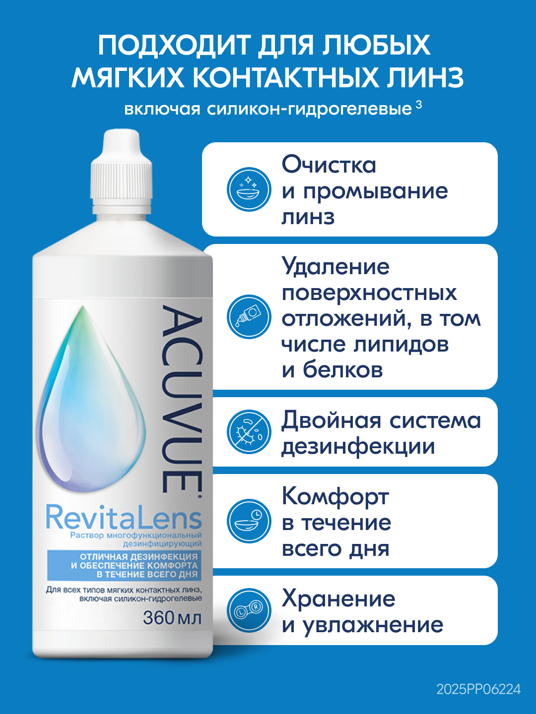 Изображение Раствор для контактных линз универсальный ACUVUE RevitaLens 360 мл (+контейнер)