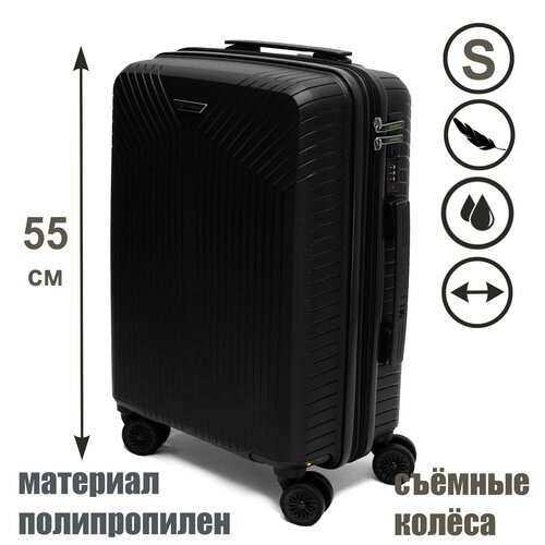 фото Чемодан mironpan, 40 л, размер s, черный