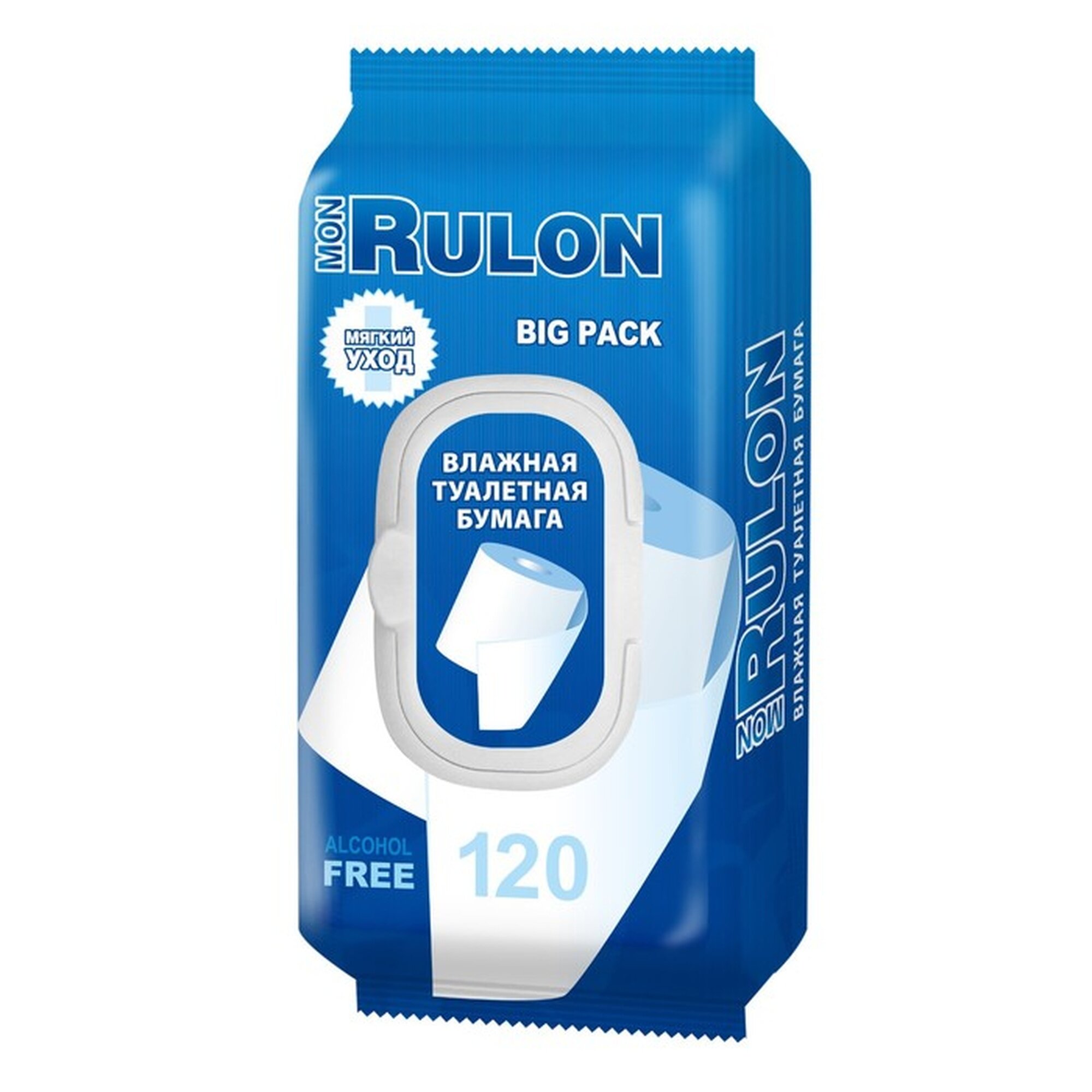 Влажная туалетная бумага Mon Rulon мягкая текстура 120 шт белая