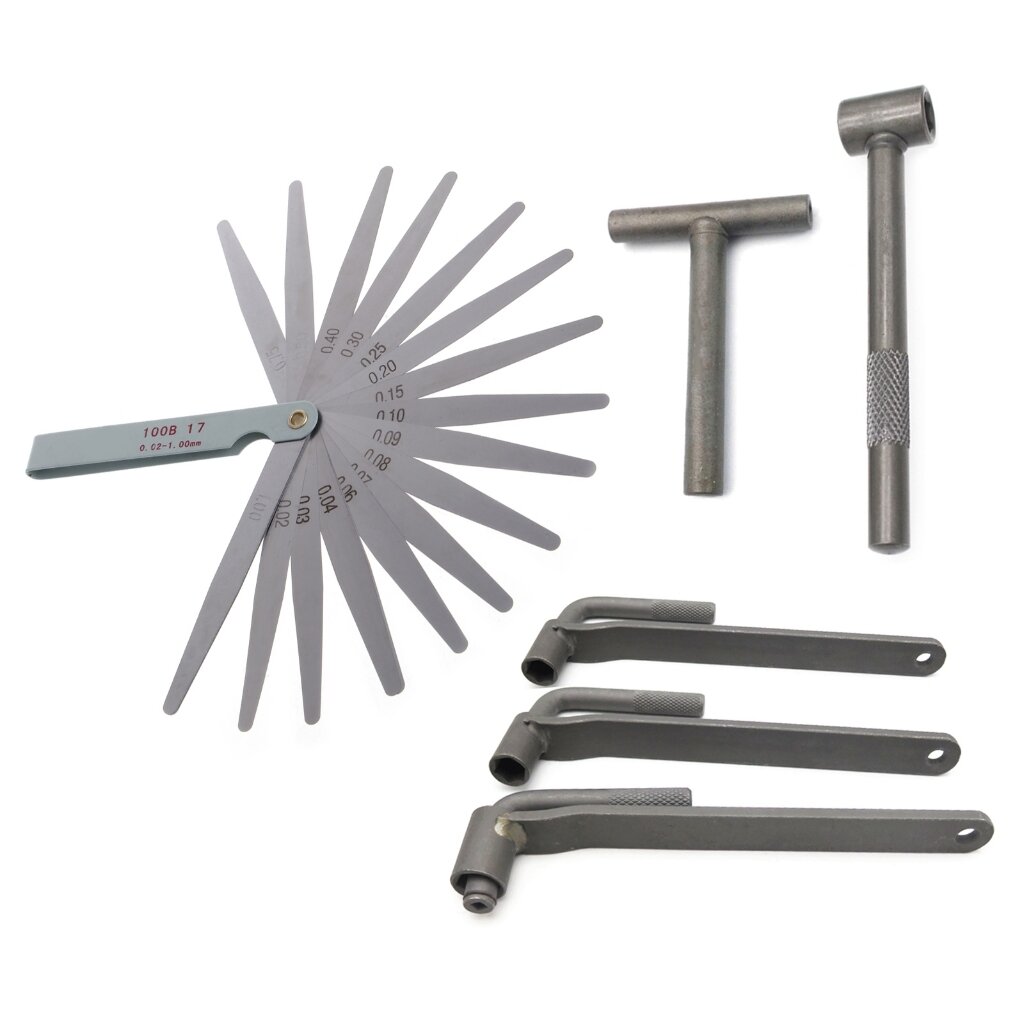 Инструмент для регулировки клапанов двигателя для мотоцикла, квадратный шестигранный ключ T, гаечный ключ для клапанов, щупы, калибры 0,02-1 мм