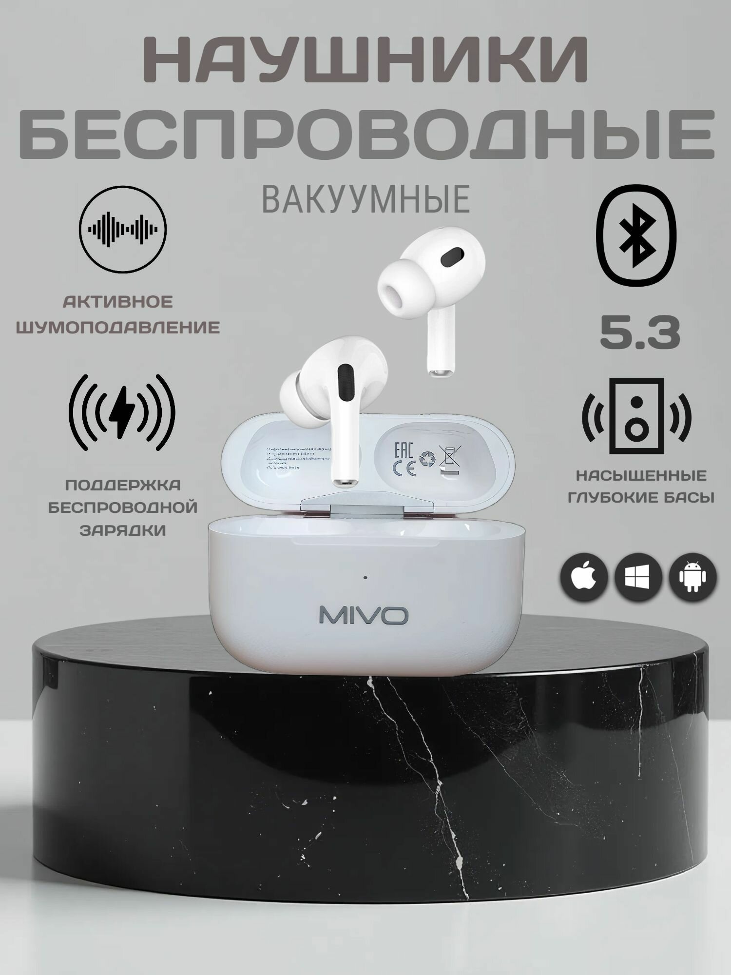 Беспроводные TWS наушники с шумоподавлением гарнитура Bluetooth