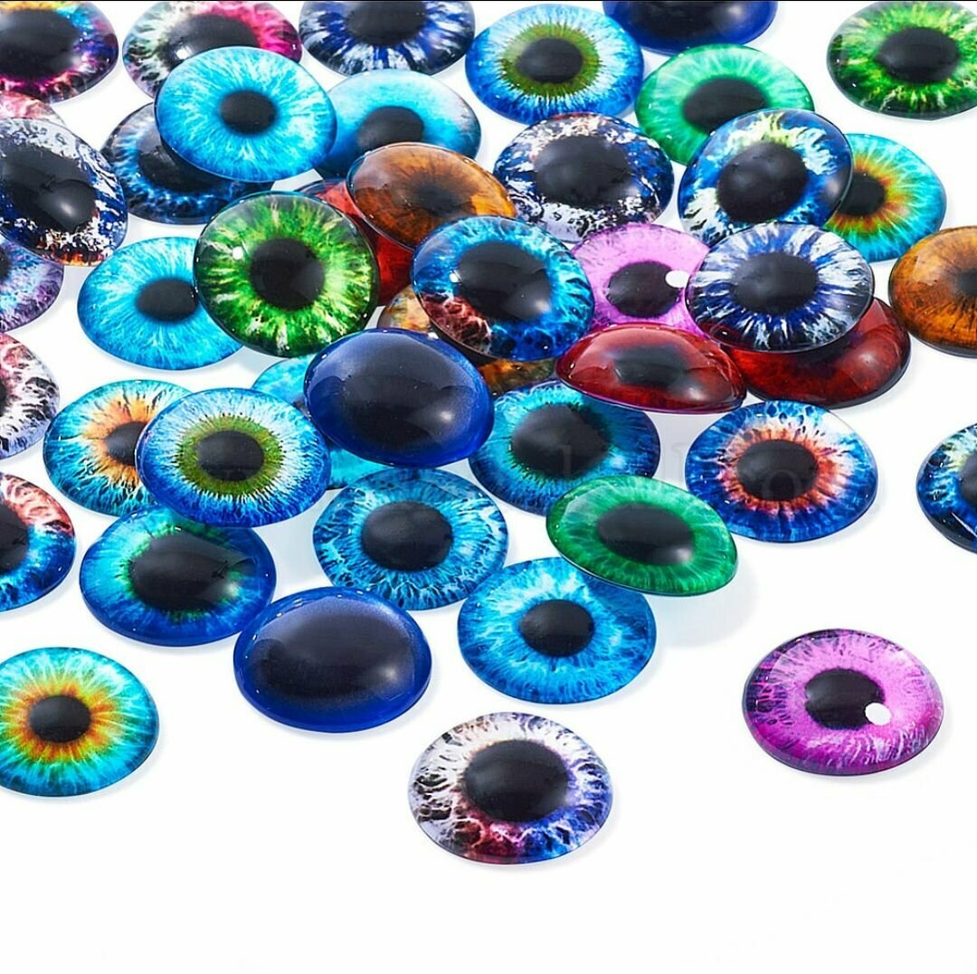 Глаза кабошоны стеклянные для кукол игрушек 20мм 1 пара — фото 1