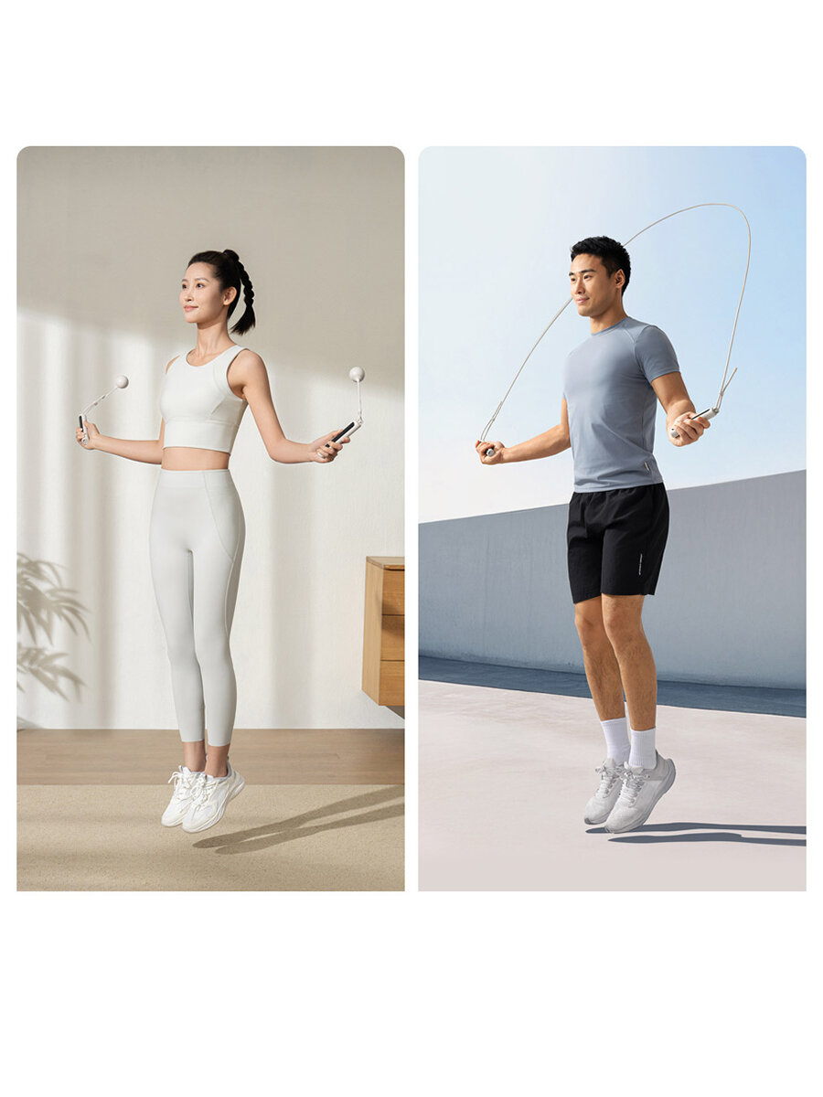 Экран смартфона с приложением Xiaomi во время прыжков на скакалке