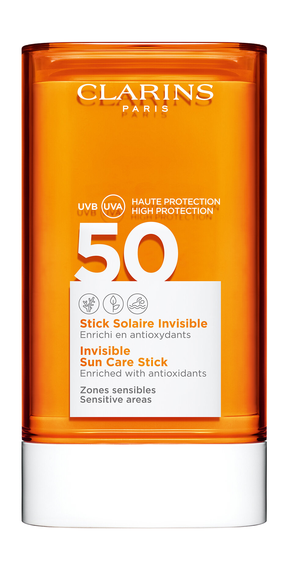 Clarins Invisible Sun Care Stick High Protection SPF 50- Солнцезащитный карандаш для чувствительных участков лица, 17 мл