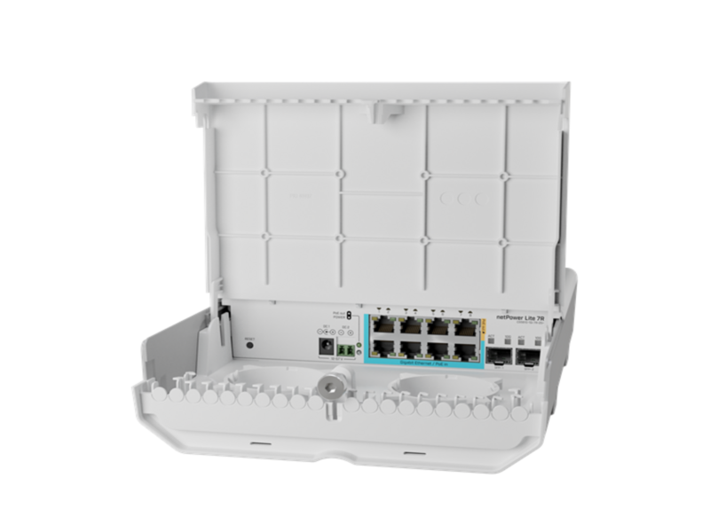 Коммутатор MikroTik netPower Lite 7R CSS610-1GI-7R-2S+OUT (L2) 8x1гбит/с 2SFP+ 8PoE управляемый