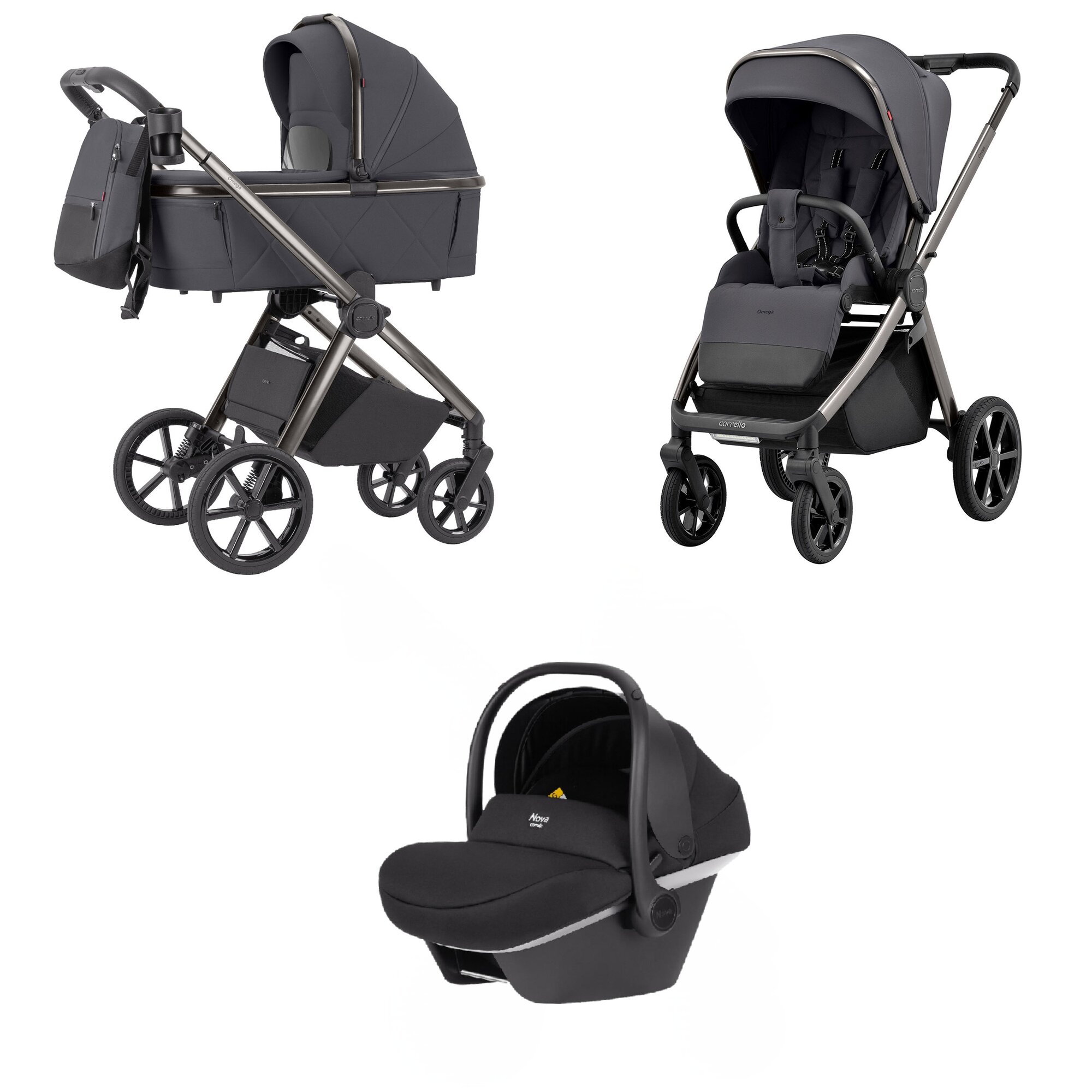 Коляска 3 в 1 Carrello Omega CRL-6535, Excellent Grey (Серый)