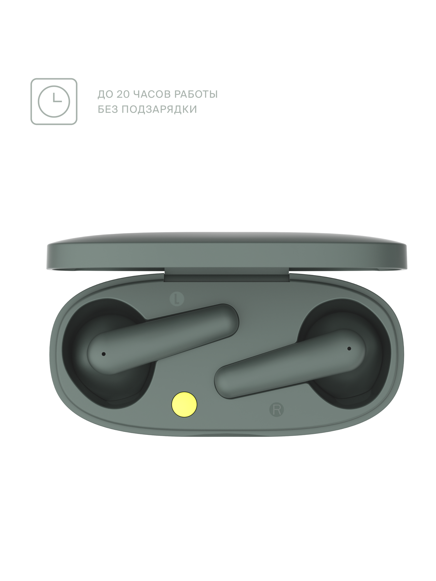 Беспроводные TWS наушники COMMO Loom Earbuds 2.0, Серо-зелёный — фото 1