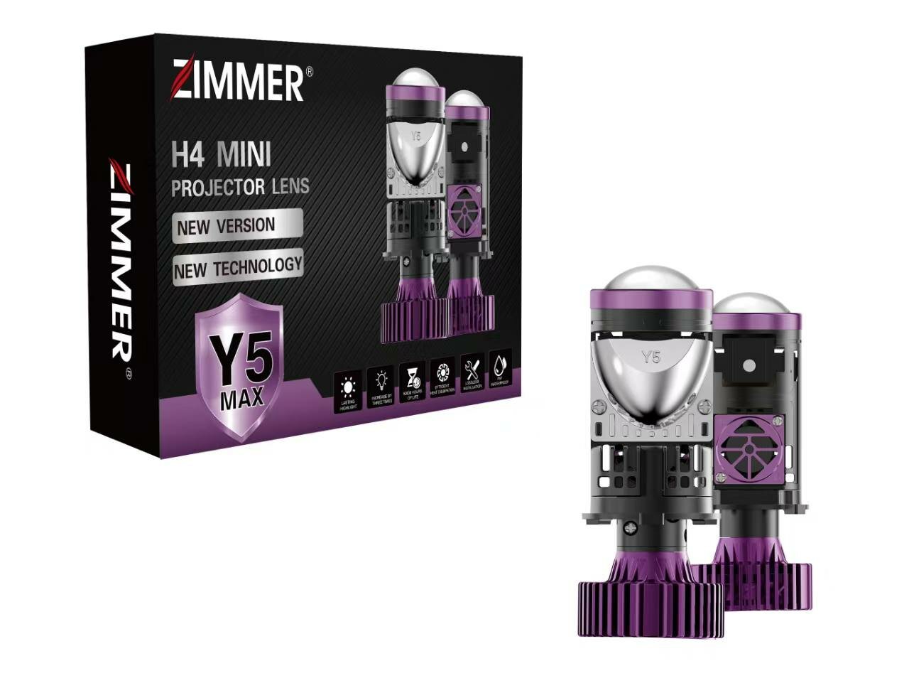 Светодиодные лампы Zimmer Y5 Led Laser, для легковых автомобилей, цоколь H4, мощность 55 Вт