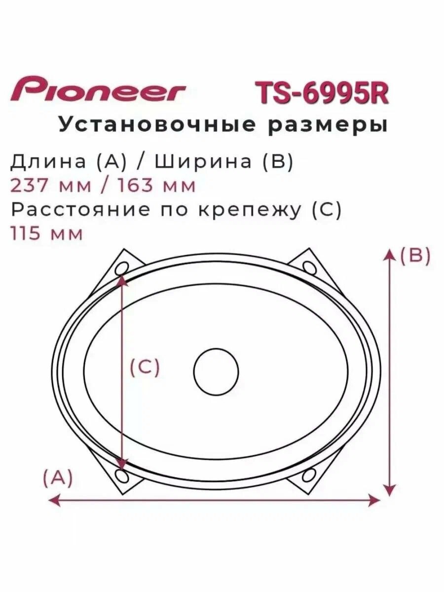 Динамики автомобильные Pioneer TS-6995R, коаксиальные, 5 полос, 4 Ом — фото 1