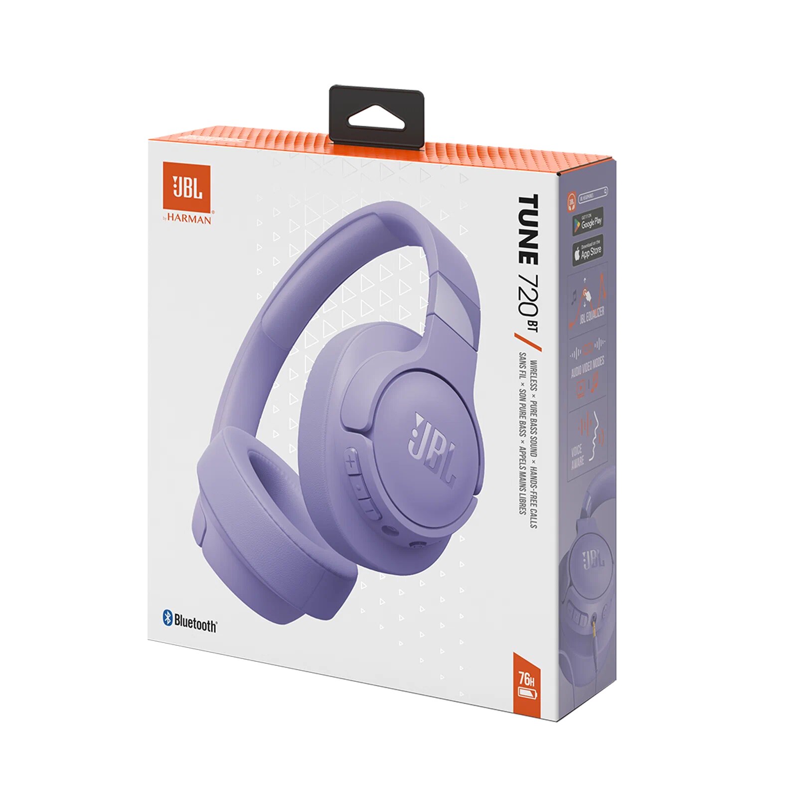 Наушники JBL Tune 720BT, беспроводные, с микрофоном, складные, сиреневые