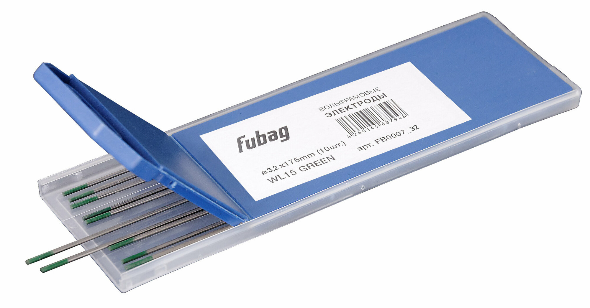 Вольфрамовые электроды Fubag для сварки WP Green диаметр 3.2 мм