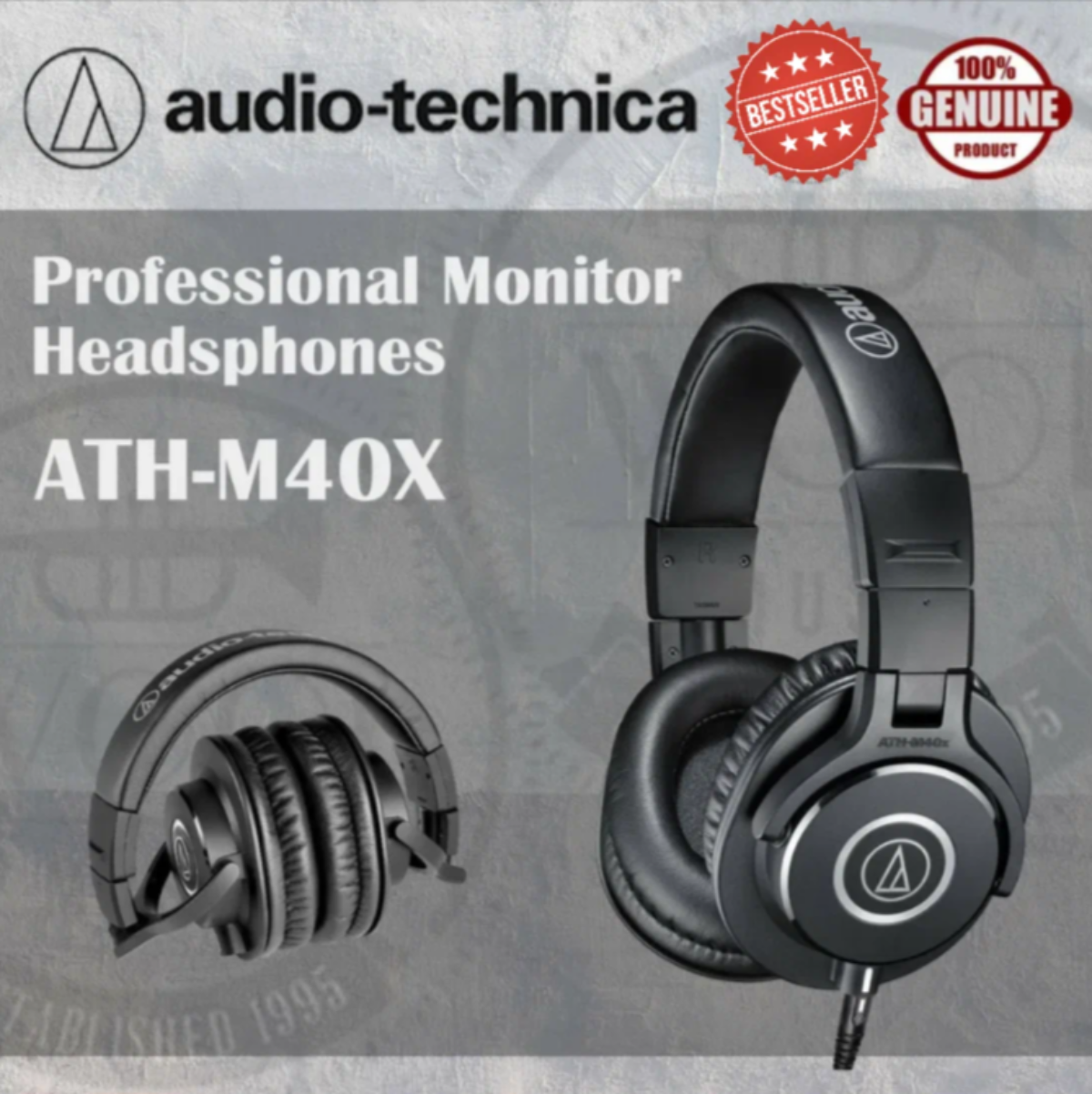 Audio-Technica ATH-M40х - студийные мониторные наушники, складные, с чехлом