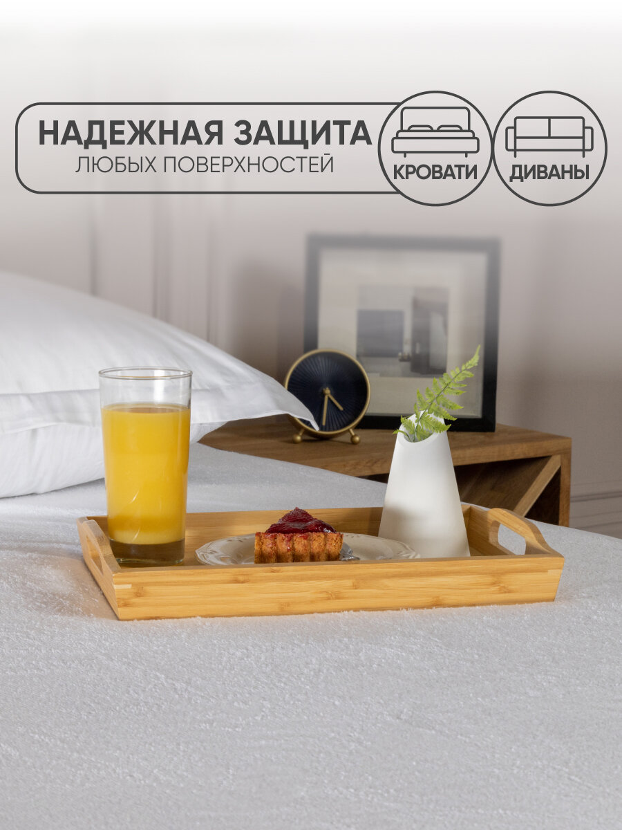 Чехол на матрас Askona (Аскона) Protect-a-Bed Terry 90х200х35,6, белый — фото 1
