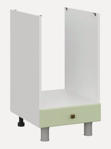 Изображение товара Кухонный модуль напольный, стол под духовку Флоренс с ящиком, 45х53.8х82.4 см, Белый / Фисташковый структурный
