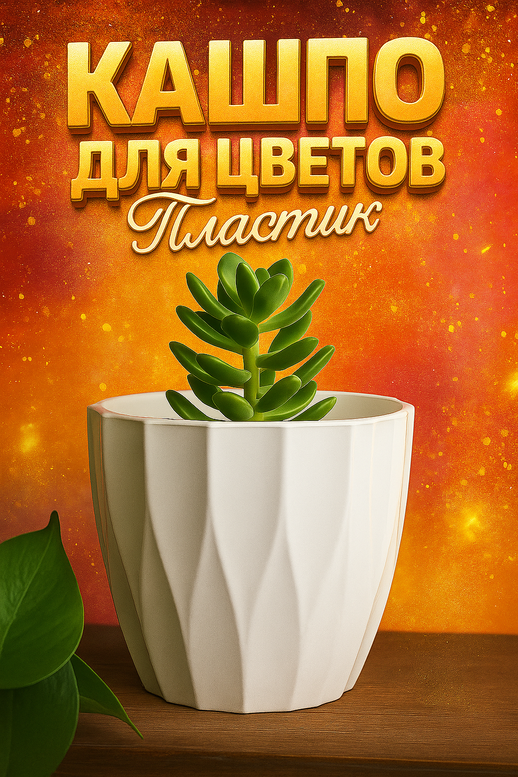 Кашпо для цветов со вставкой Plast-Avenue «Флюте» 3 л цвет белый