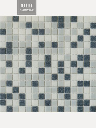 Изображение товара Elada Mosaic Плитка мозаика MDA233 серый микс, коробка, 10 матриц, 1,07 м2, 32.7 см x 32.7 см, размер чипа: 20x20 мм