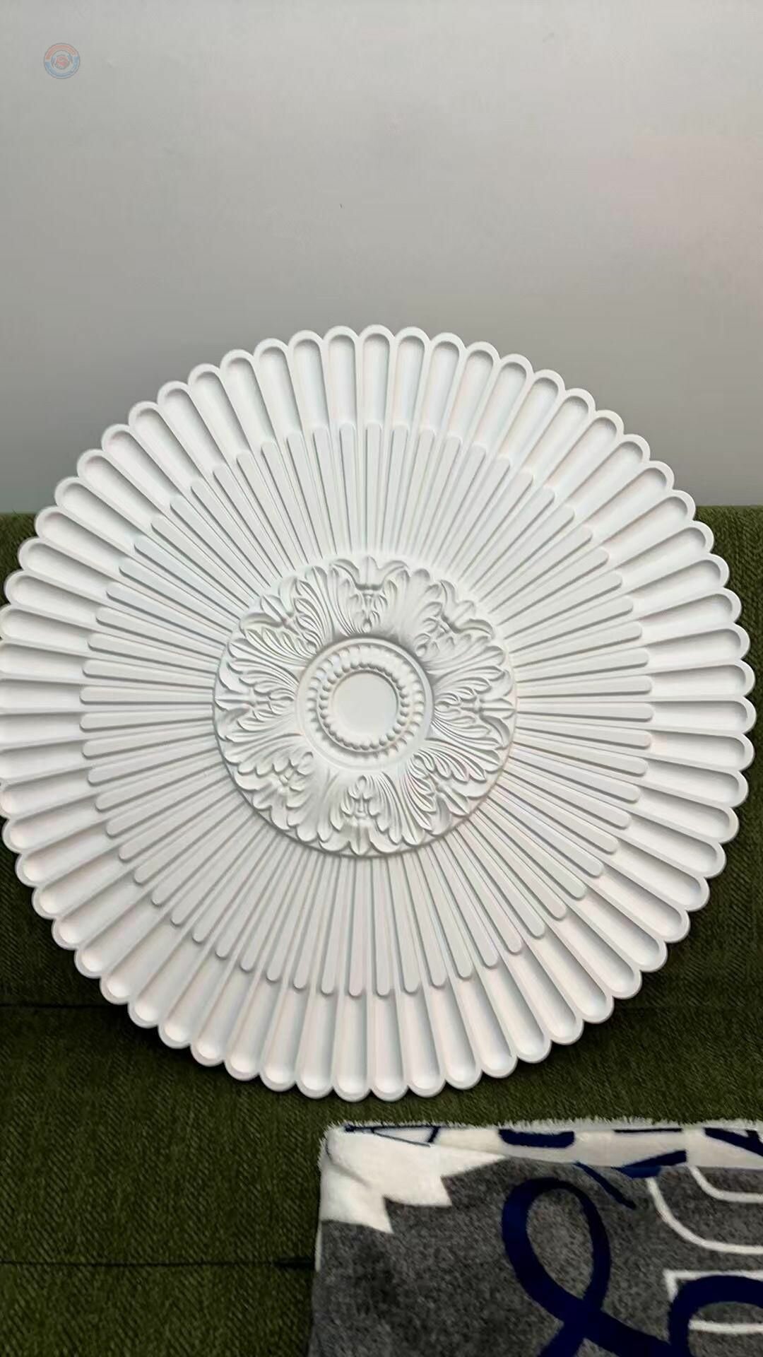 Лепной потолочный элемент декора медаль для люстры и вентилятора легкая полимерная розетка под покраску быстрая установка без шума и пыли