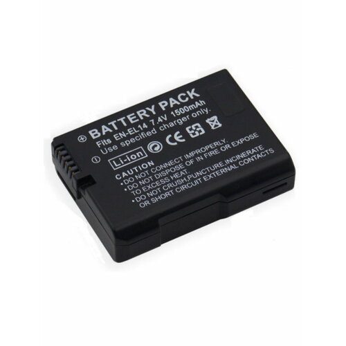 Аккумулятор для фотоаппарата Nikon EN-EL14, EN-EL14a, 7.4V, 1500mAh, код BATCAM12