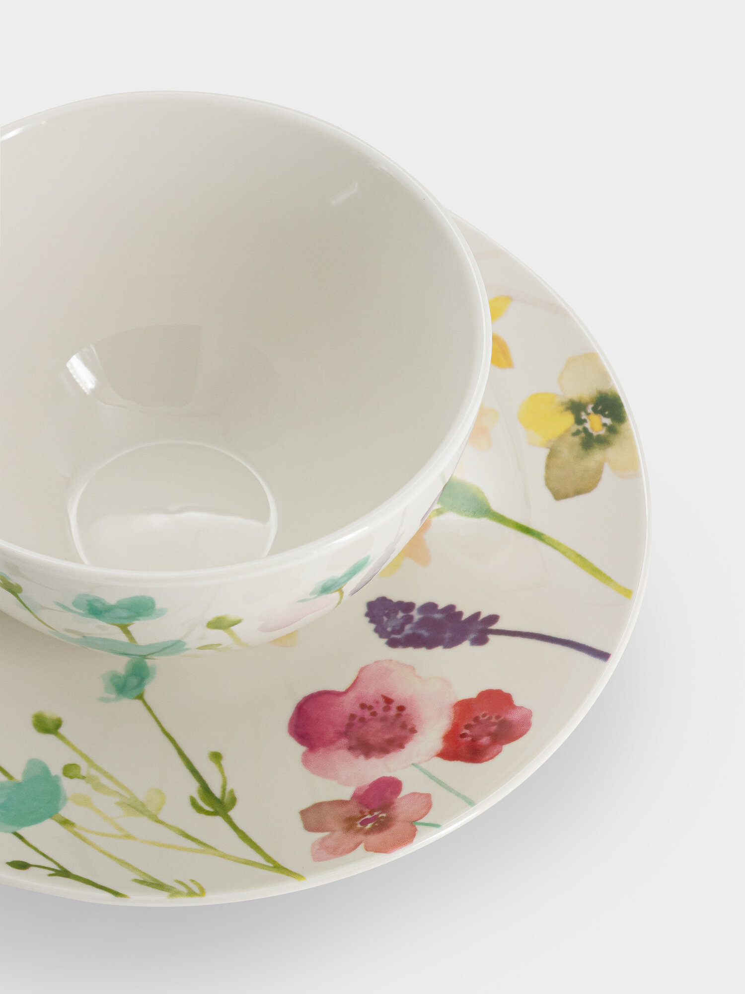Чашка с блюдцем, 400 мл, Лесные цветы — фото 1