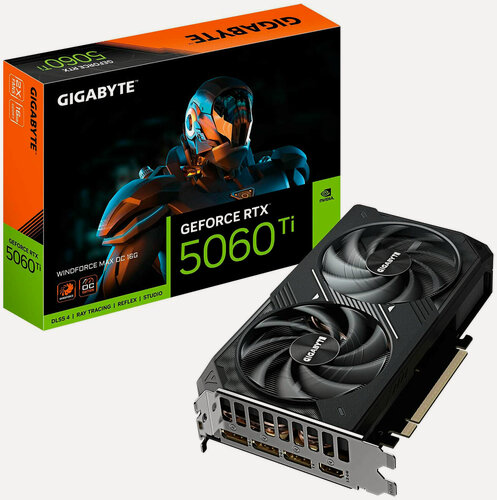 Изображение товара Видеокарта Gigabyte GeForce RTX 5060 Ti WINDFORCE 2X MAX OC 16GB (GV-N506TWF2MAX OC-16GD)