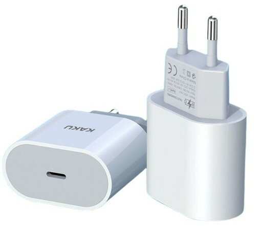 Зарядное устройство Kakusiga PD25W, 25Вт, Type-C, литой, белый — фото 1