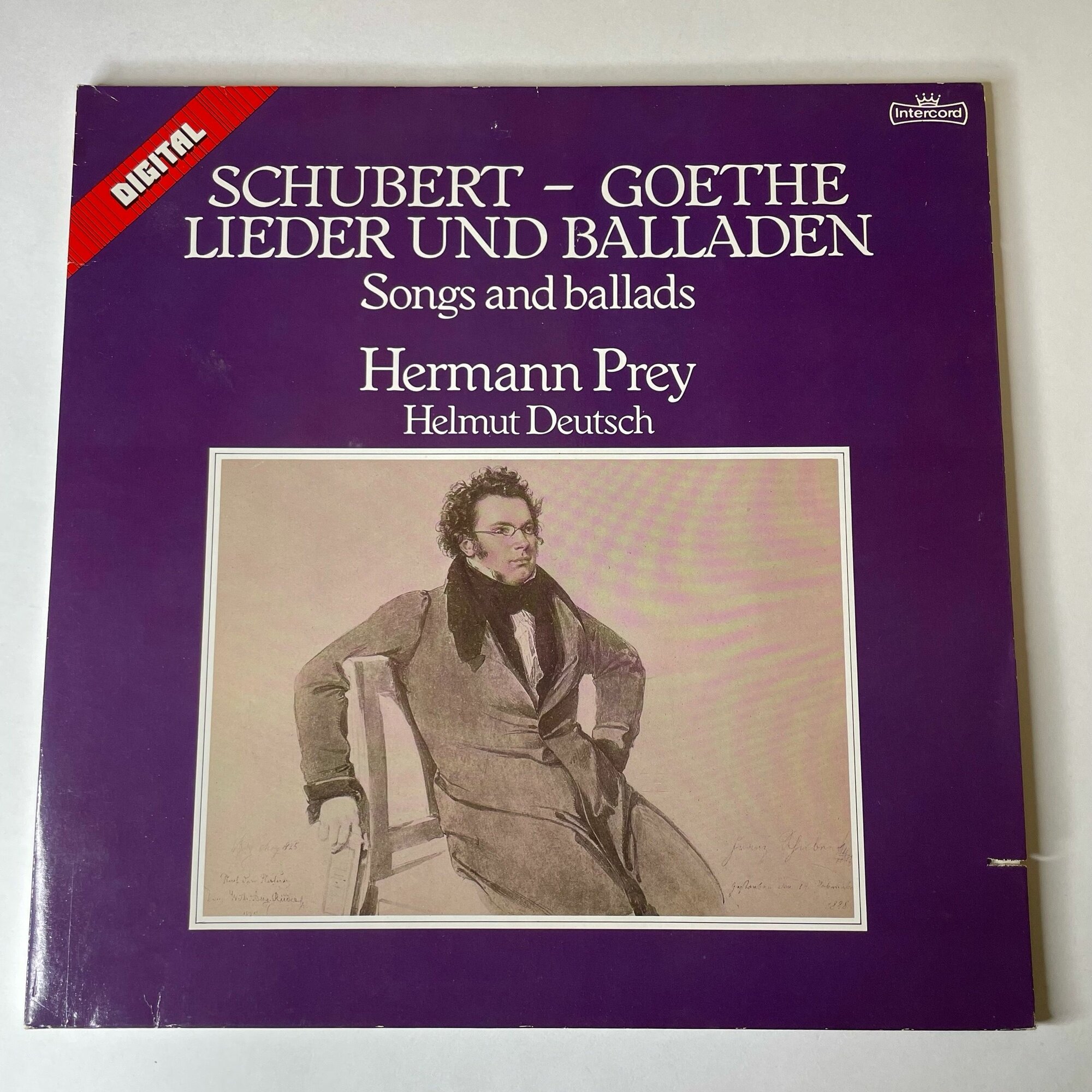 Винтажная виниловая пластинка LP Schubert Шуберт Goethe Hermann Prey Helmut Deutsch Lieder Und Balladen Songs And Ballads (Германия 1982)