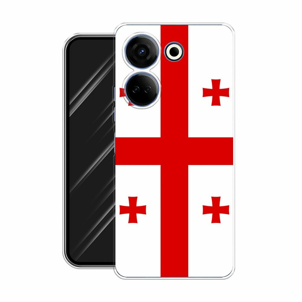 Чехол на Tecno Camon 20/20 Pro 4G / Текно Камон 20/20 Pro 4G с принтом "Флаг Грузии" — фото 1